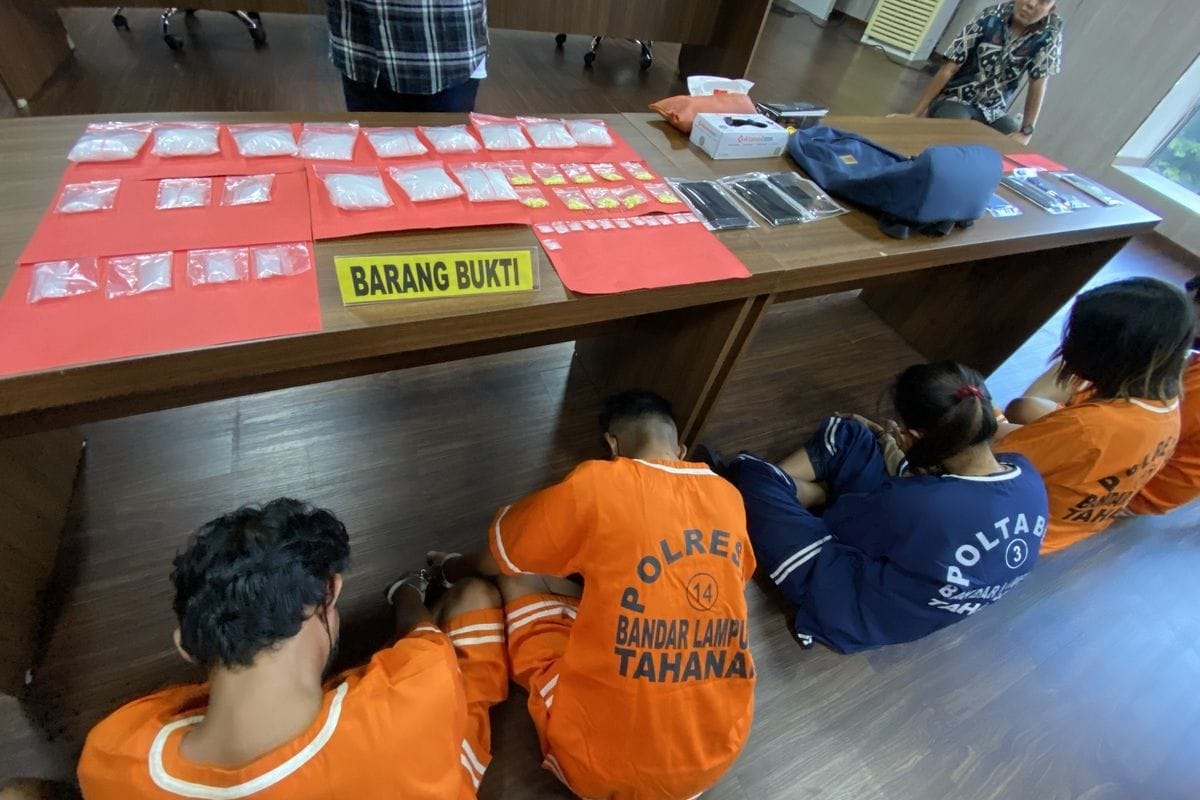 Pelaku jaringan narkoba Jambi ditangkap Polresta Bandar Lampung (poto: Polresta Bandar Lampung)
