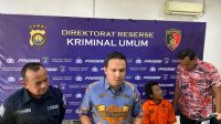 Conference pers terkait penangkapan tersangka pembunuh Matnur sopir travel Jambi (Mario/MJB)