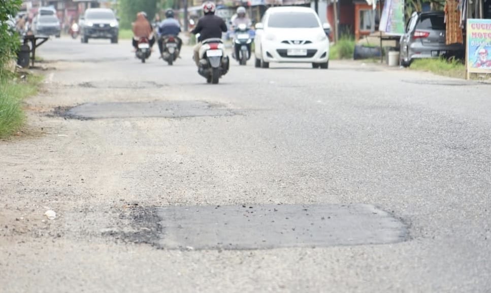 Kondisi jalan Buluran Kenali setelah diperbaiki Dinas PUPR Provinsi Jambi