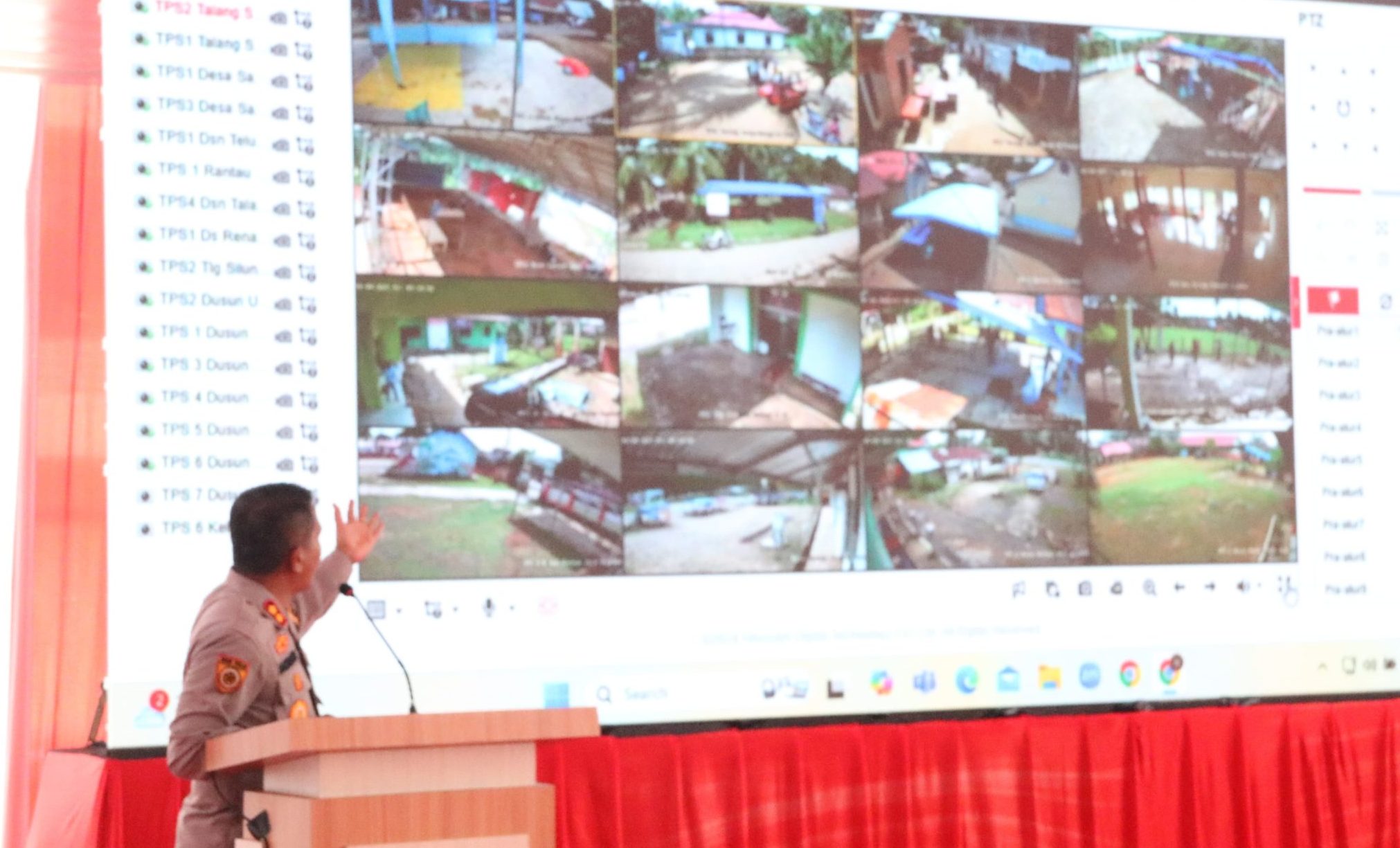 Kapolres Bungo, AKBP Natalena tunjukkan CCTV pantau di 21 TPS PSU