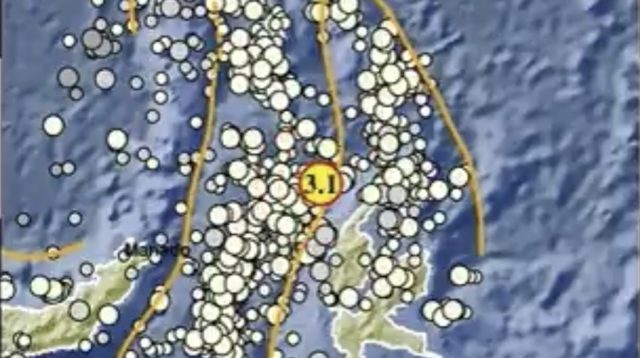 Informasi gempa yang ditunjukkan oleh BMKG di Kota Sungai Penuh, Jambi
