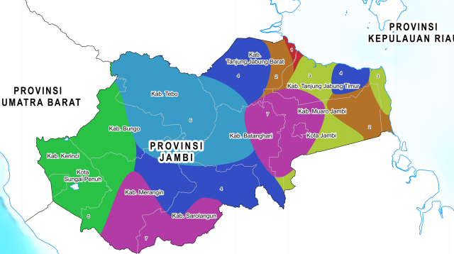 Peta wilayah Provinsi Jambi