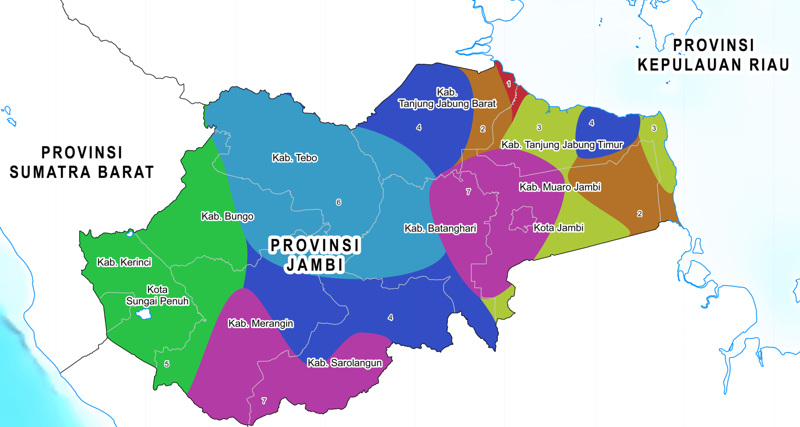 Peta wilayah Provinsi Jambi