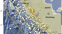 Laporan data gempa bumi Magnitudo 3,1 di Kabupaten Merangin, Jambi (poto:@infobmkg)