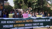 Warga Aur Kenali aksi demo tolak stockpile batu bara milik PT SAS