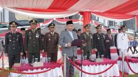 Ketua DPRD Kota Jambi Kemas Faried Alfarely, saat membacakan Teks Proklamasi HUT ke 80 tahun