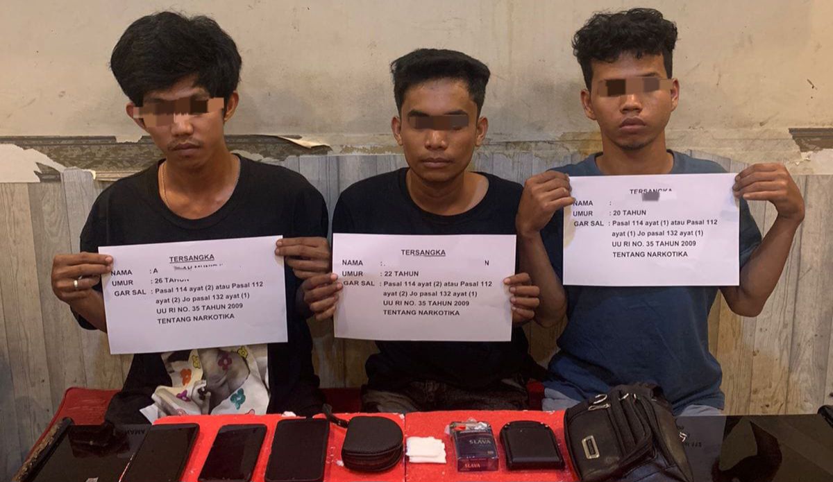 Tiga orang bandar dan pengedar narkotika diamankan Satresnarkoba Polresta Jambi
