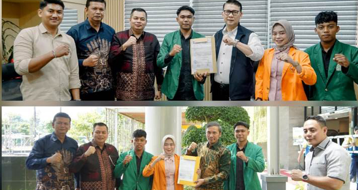 Pimpinan DPRD Kota Jambi mendampingi mahasiswa menyampaikan aspirasi kepada DPR RI