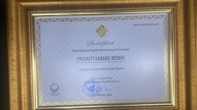 Penghargaan Prasasti Karang Berahi
